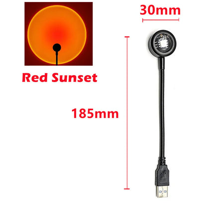 LED USB Sunset Projector Lamp - Portable Mood Light