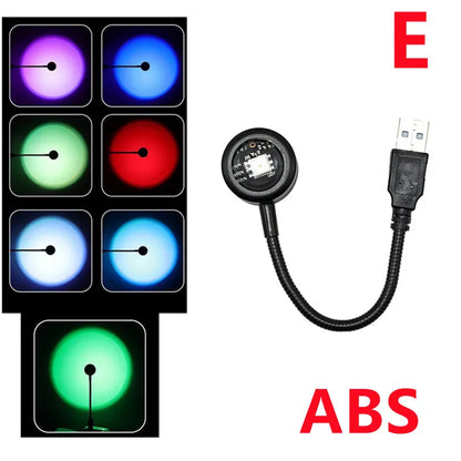 LED USB Sunset Projector Lamp - Portable Mood Light