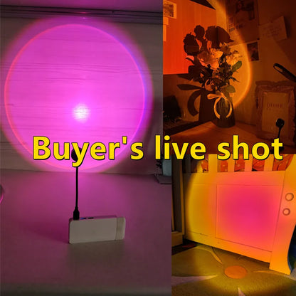 LED USB Sunset Projector Lamp - Portable Mood Light