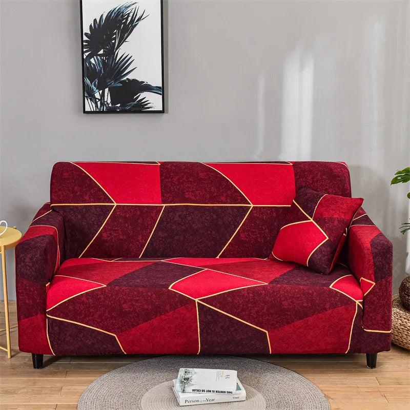 1pc Flower Printed Elastic Sofa Cover Antidirty Spandex Sofa Cover Furniture Protector for Bedroom Office Living Room Home Decor