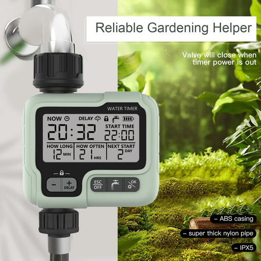 HCT 322 Automatic Digital Water Timer - Intelligent Garden Irrigation Sprinkler for Outdoor Water & Time Saving