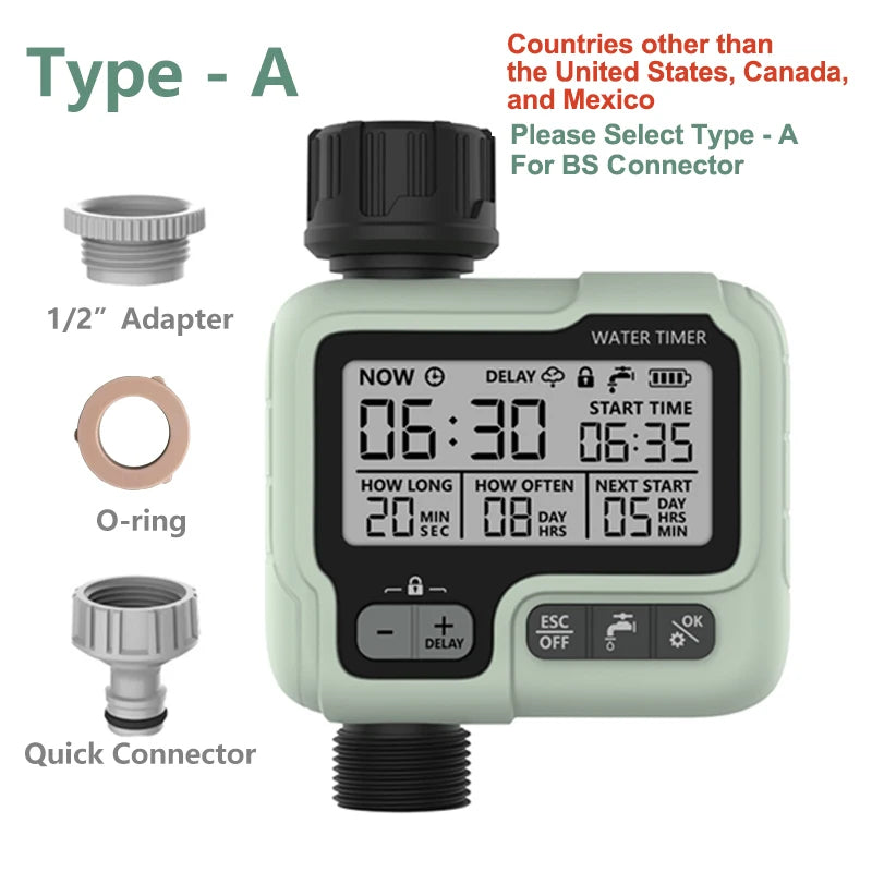 HCT 322 Automatic Digital Water Timer - Intelligent Garden Irrigation Sprinkler for Outdoor Water & Time Saving