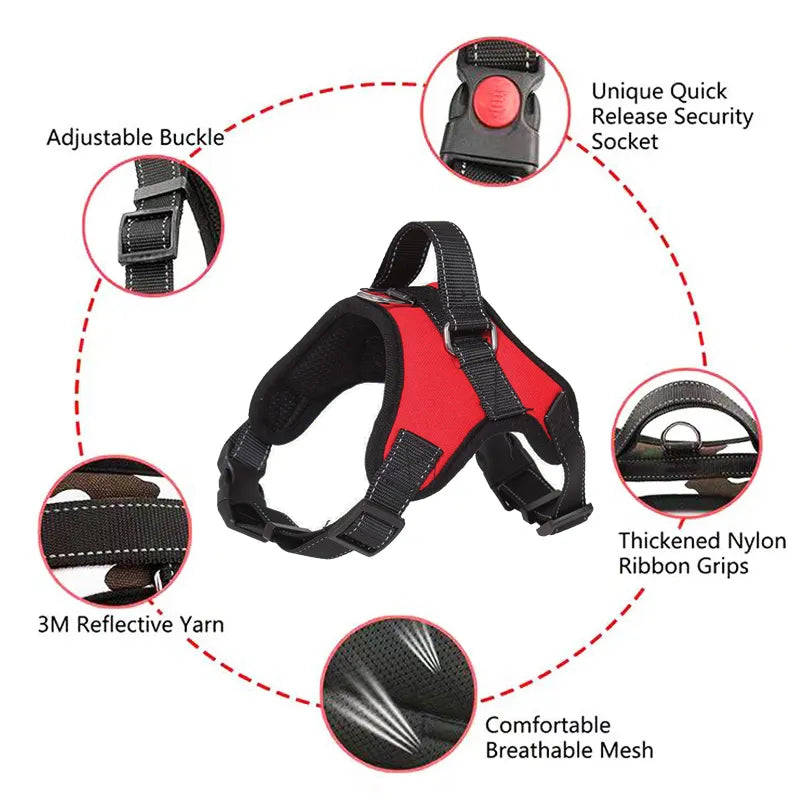 Saddle Dog Harness Reflective Adjustable Pet Harness