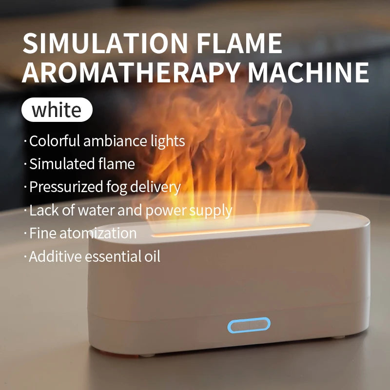 NEW Flame Aroma Diffuser Air Humidifier Ultrasonic Cool Mist Maker Fogger Led Essential Oil Lamp Realistic Fire Difusor