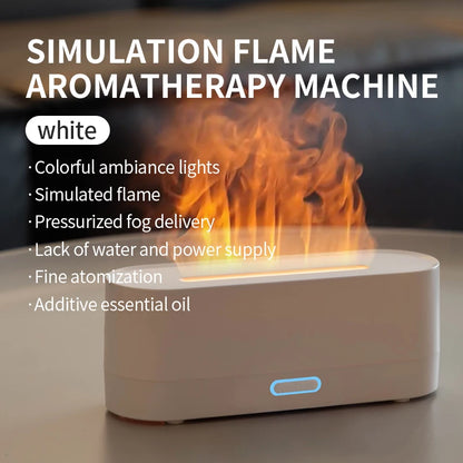 NEW Flame Aroma Diffuser Air Humidifier Ultrasonic Cool Mist Maker Fogger Led Essential Oil Lamp Realistic Fire Difusor