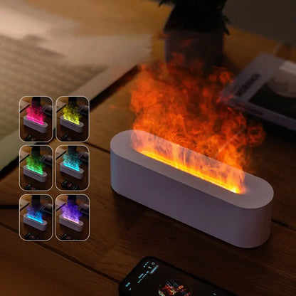 NEW Flame Aroma Diffuser Air Humidifier Ultrasonic Cool Mist Maker Fogger Led Essential Oil Lamp Realistic Fire Difusor