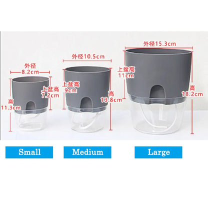 Transparent Double Layer Plastic Flower Pot